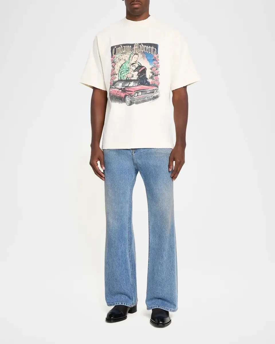 Willy Chavarria Men's Flared Denim Jeans | Thumbnail 2 Willy Chavarria Men's Flared Denim Jeans | Thumbnail 2