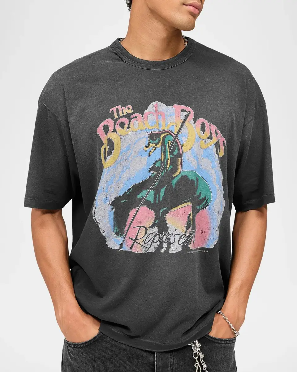 Represent x The Beach Boys Men's Western Logo T-Shirt | Thumbnail 4