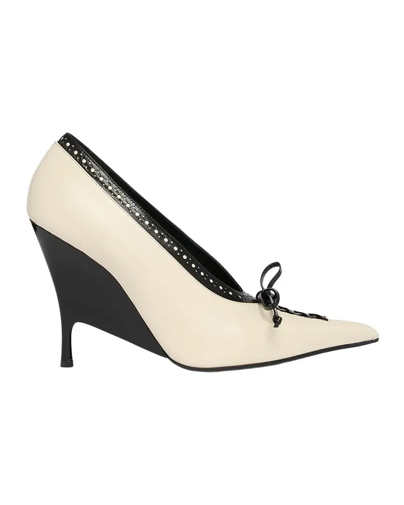 110mm Koko Leather Wedge Pumps