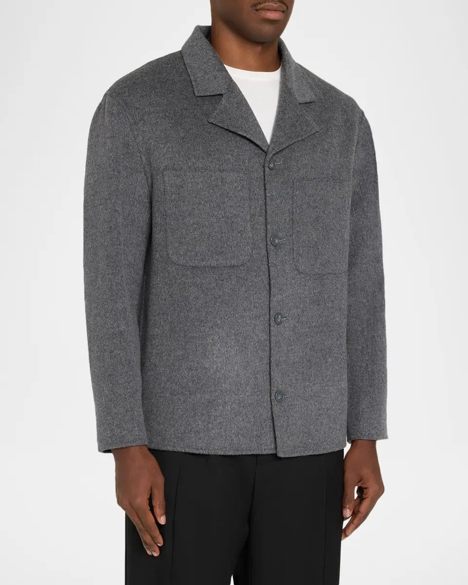 OFFICINE GÉNÉRALE Men's Wool Overshirt | Thumbnail 4 OFFICINE GÉNÉRALE Men's Wool Overshirt | Thumbnail 4