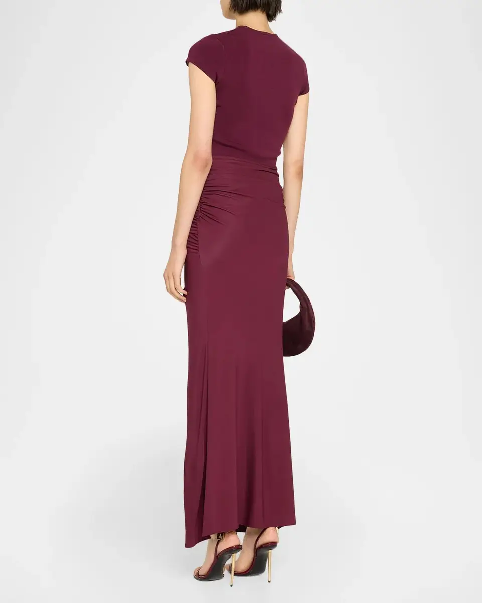 Simkhai Matilde Draped Cap-Sleeve Jersey Gown | Thumbnail 3