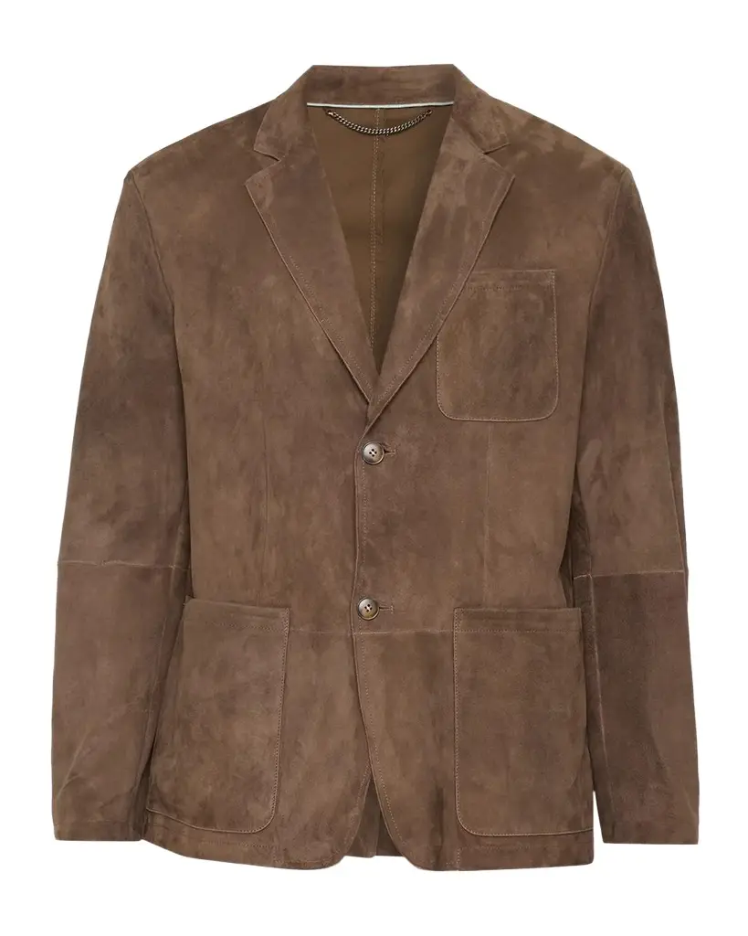 Canali Men's Single-Breasted Suede Blazer Jacket