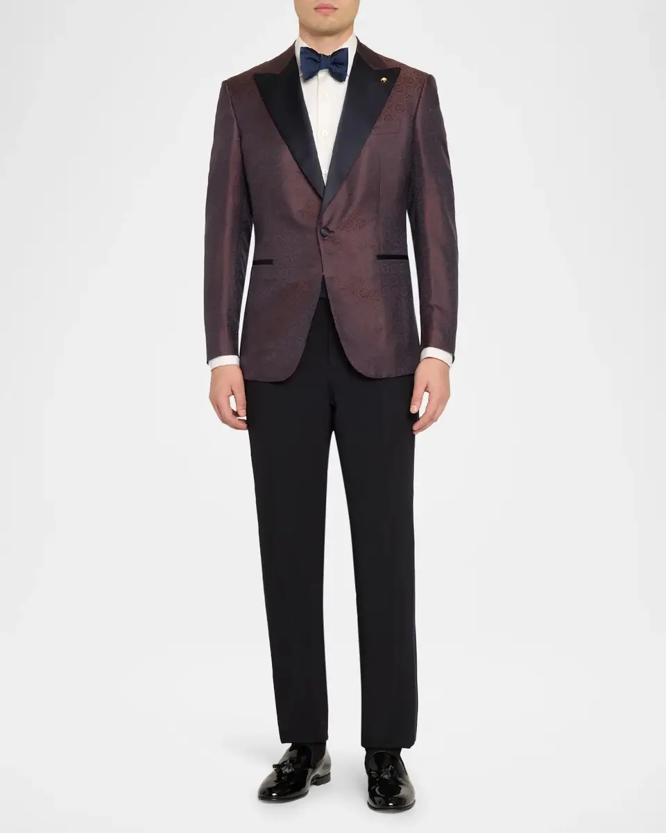 Stefano Ricci Men's Mosaic Jacquard Peak Lapel Dinner Jacket | Thumbnail 2 Stefano Ricci Men's Mosaic Jacquard Peak Lapel Dinner Jacket | Thumbnail 2