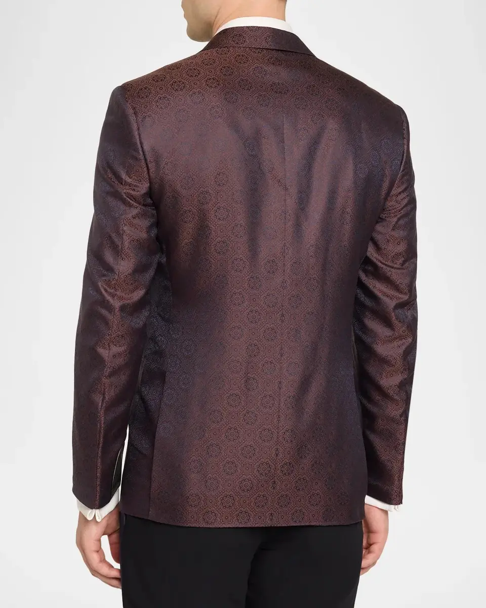 Stefano Ricci Men's Mosaic Jacquard Peak Lapel Dinner Jacket | Thumbnail 3 Stefano Ricci Men's Mosaic Jacquard Peak Lapel Dinner Jacket | Thumbnail 3
