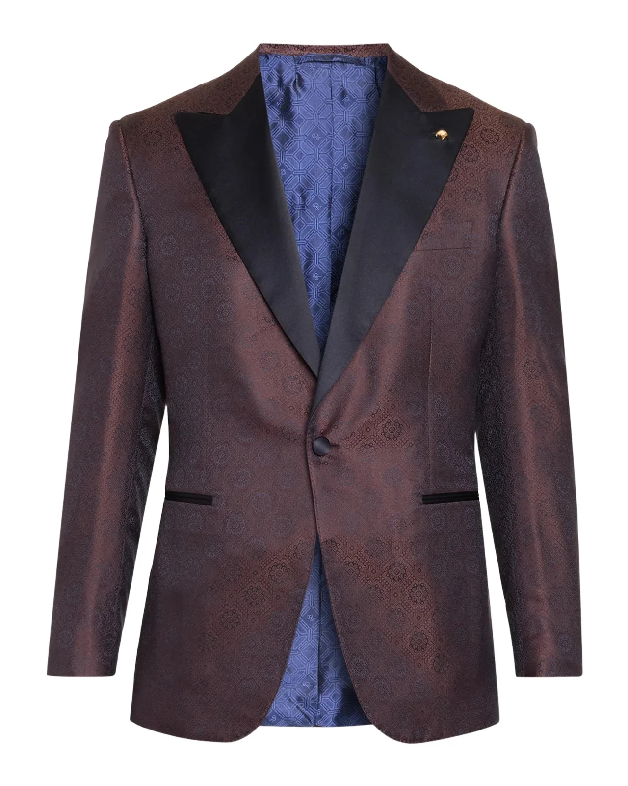 Stefano Ricci Men's Mosaic Jacquard Peak Lapel Dinner Jacket