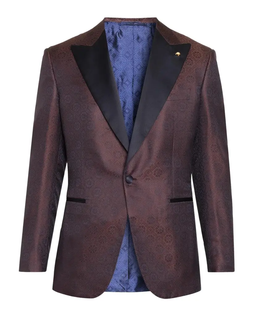 Stefano Ricci Men's Mosaic Jacquard Peak Lapel Dinner Jacket
