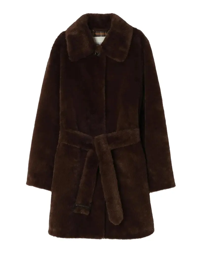 Burberry Belvedere Faux Fur Car Coat
