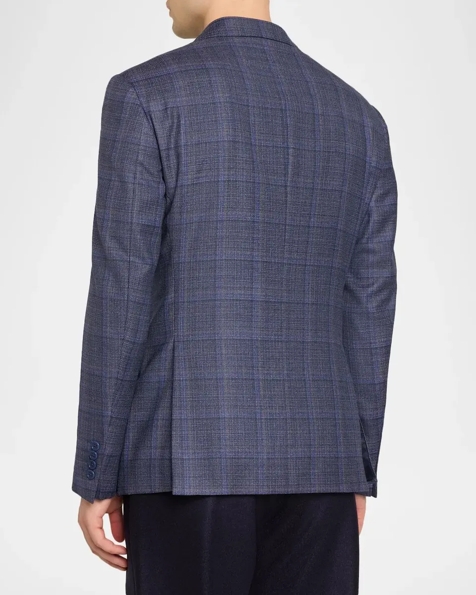 Emporio Armani Men's G Line Blurred Plaid Single-Breasted Sport Coat | Thumbnail 3