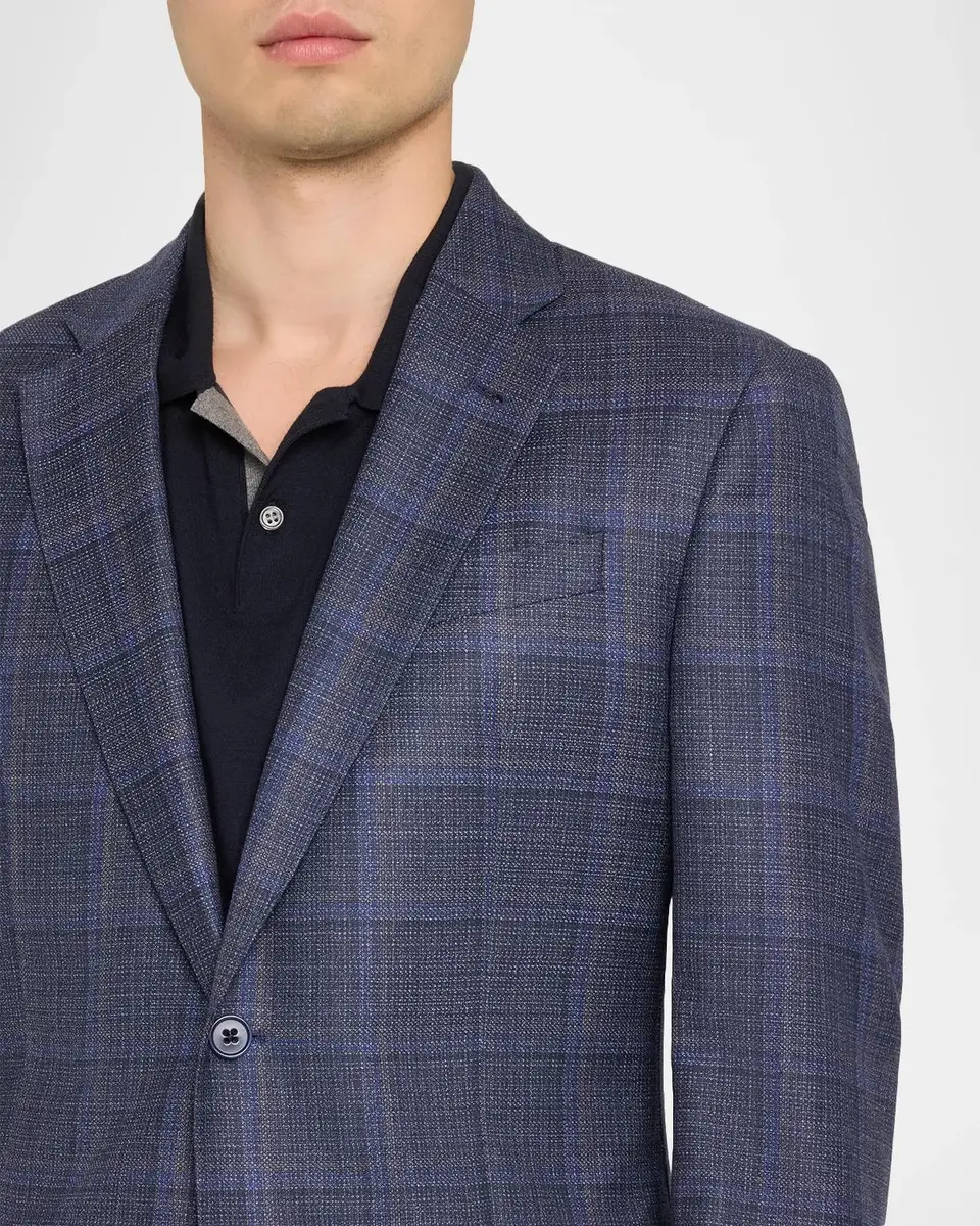 Emporio Armani Men's G Line Blurred Plaid Single-Breasted Sport Coat | Thumbnail 5