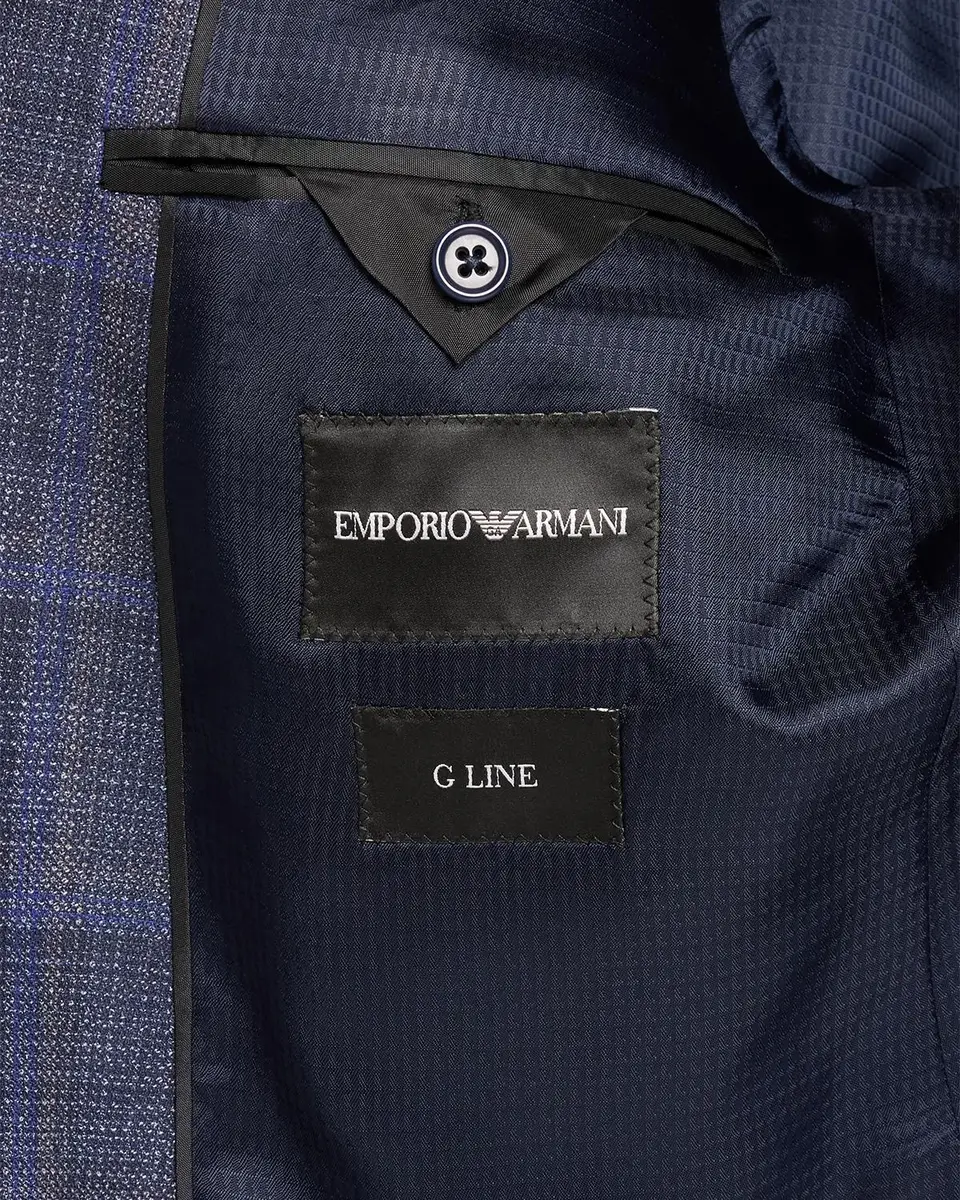 Emporio Armani Men's G Line Blurred Plaid Single-Breasted Sport Coat | Thumbnail 6