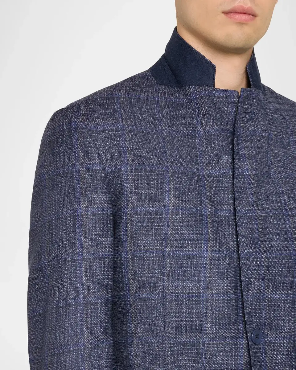 Emporio Armani Men's G Line Blurred Plaid Single-Breasted Sport Coat | Thumbnail 7