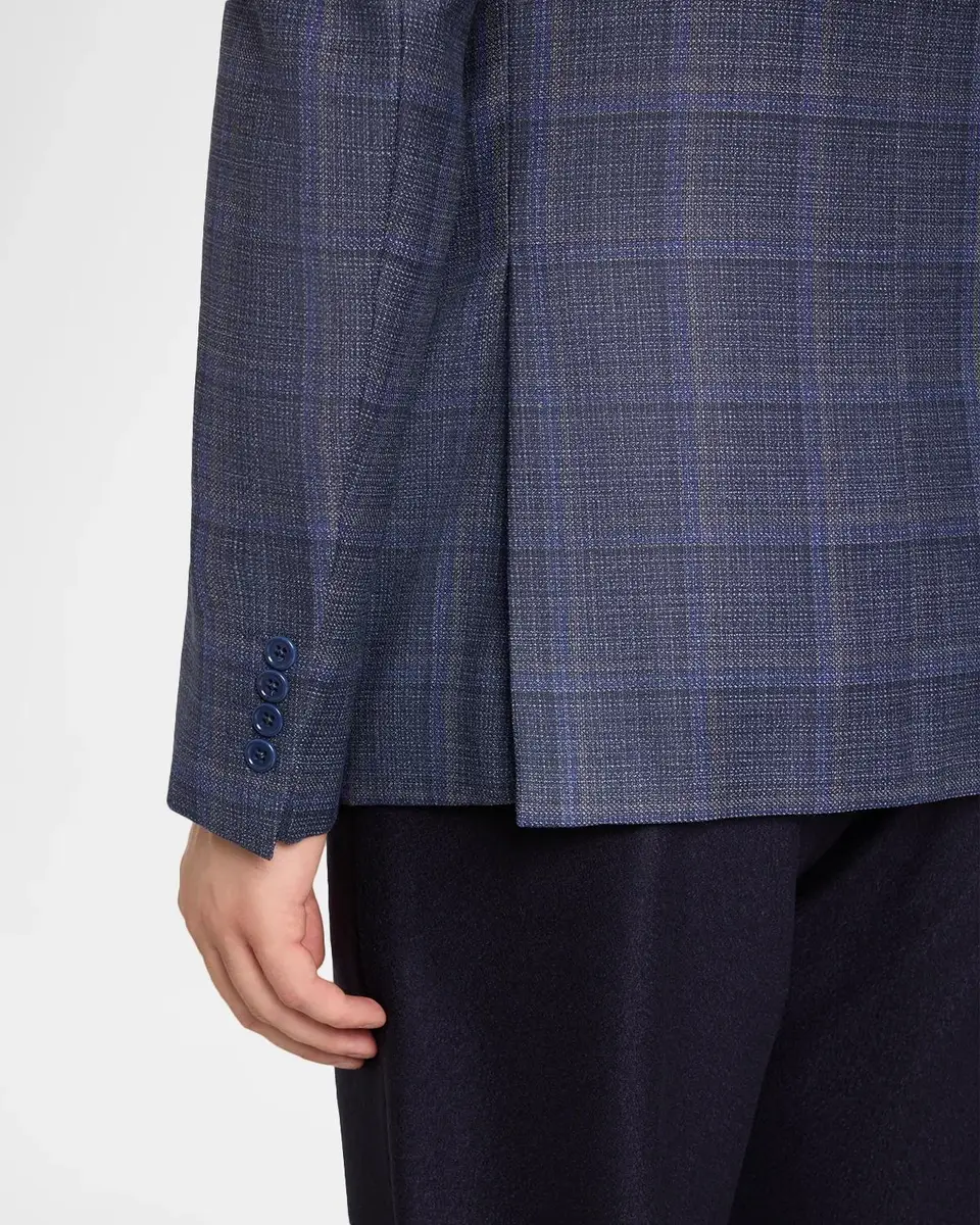 Emporio Armani Men's G Line Blurred Plaid Single-Breasted Sport Coat | Thumbnail 8