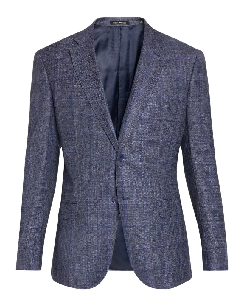 Men's G Line Blurred Plaid Single-Breasted Sport Coat Men's G Line Blurred Plaid Single-Breasted Sport Coat