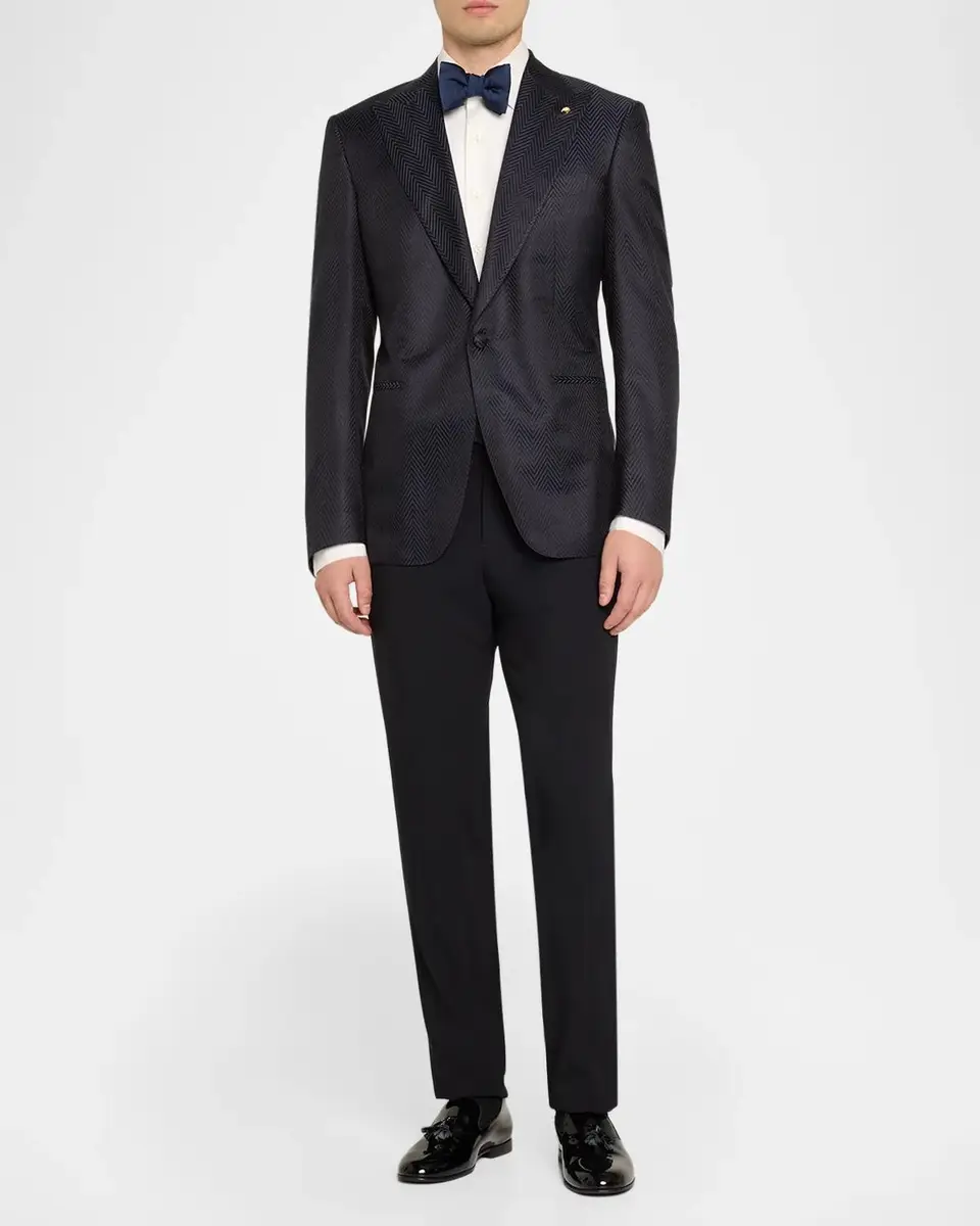 Stefano Ricci Men's Silk-Wool Herringbone Single-Breasted Sport Coat | Thumbnail 2
