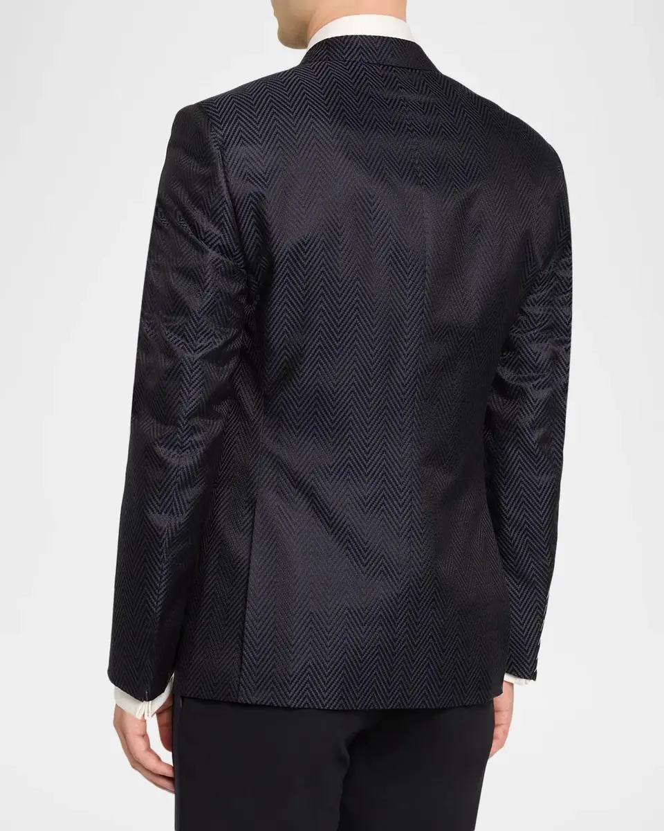 Stefano Ricci Men's Silk-Wool Herringbone Single-Breasted Sport Coat | Thumbnail 3