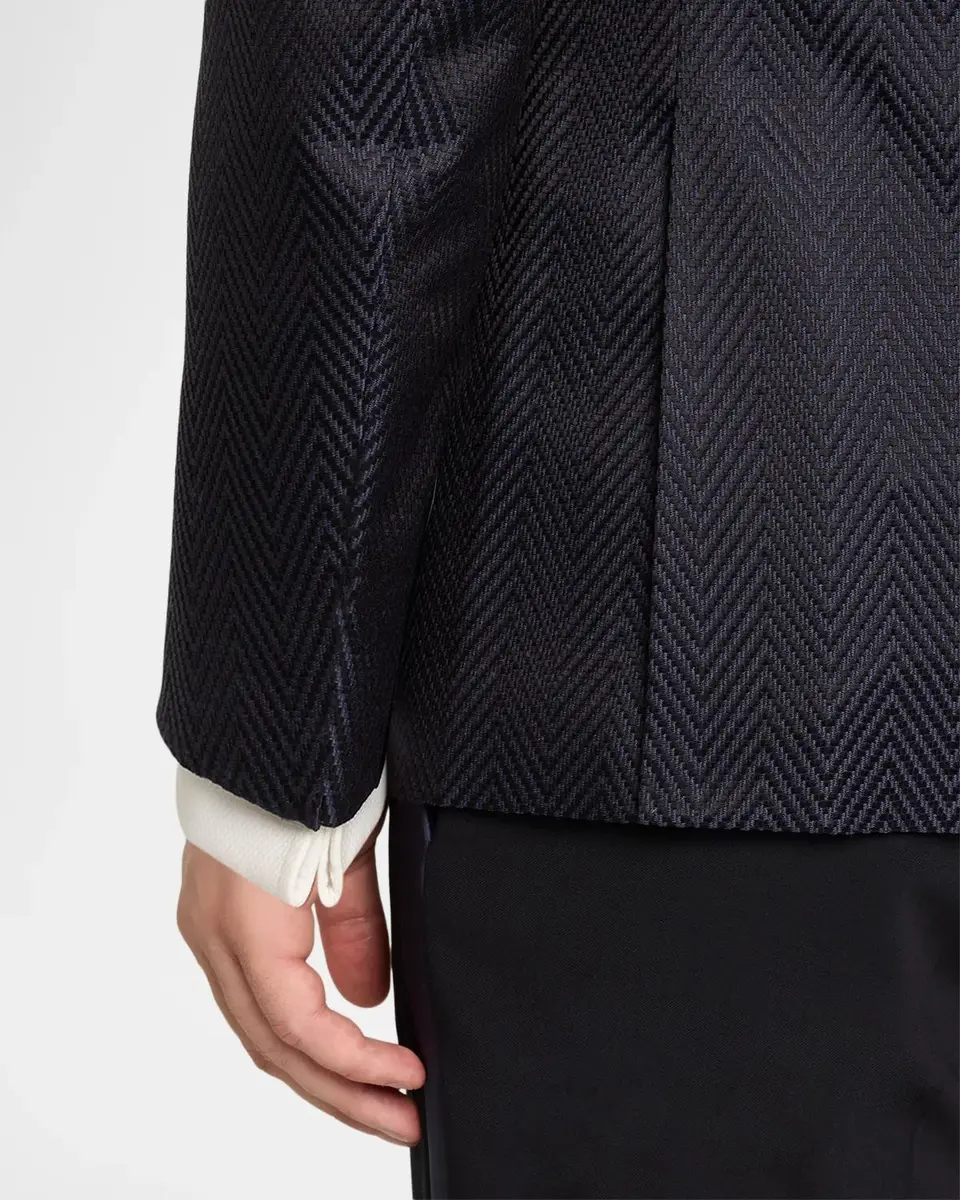 Stefano Ricci Men's Silk-Wool Herringbone Single-Breasted Sport Coat | Thumbnail 8