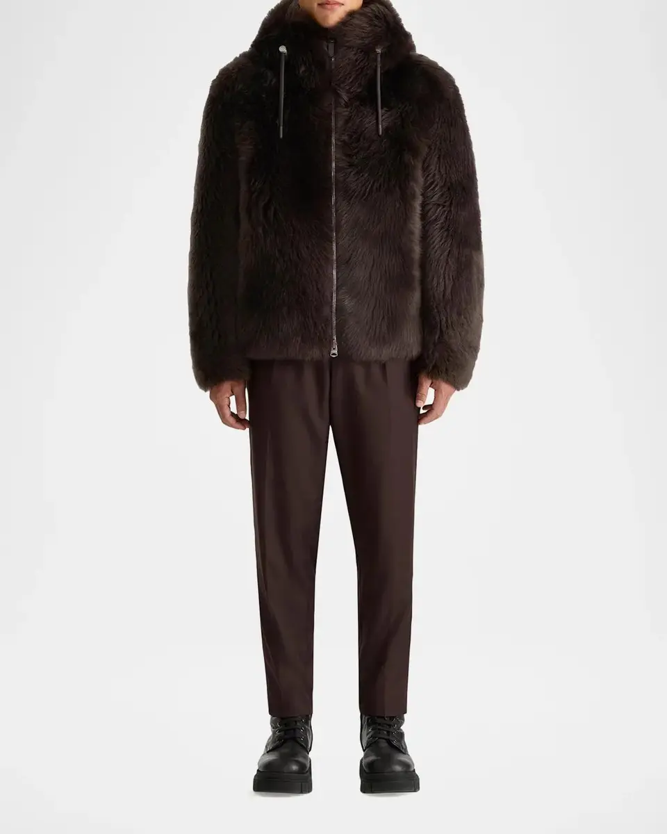 Mackage Men's Moses Furry Shearling Hooded Jacket | Thumbnail 2