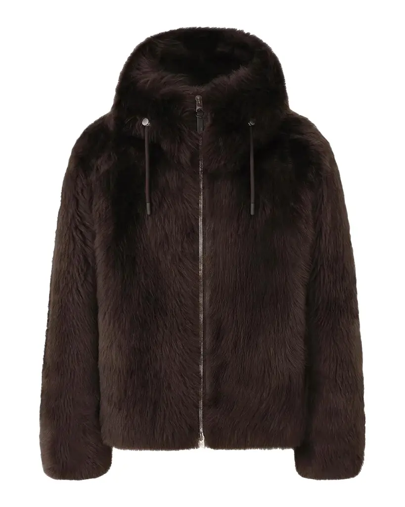 Mackage Men's Moses Furry Shearling Hooded Jacket