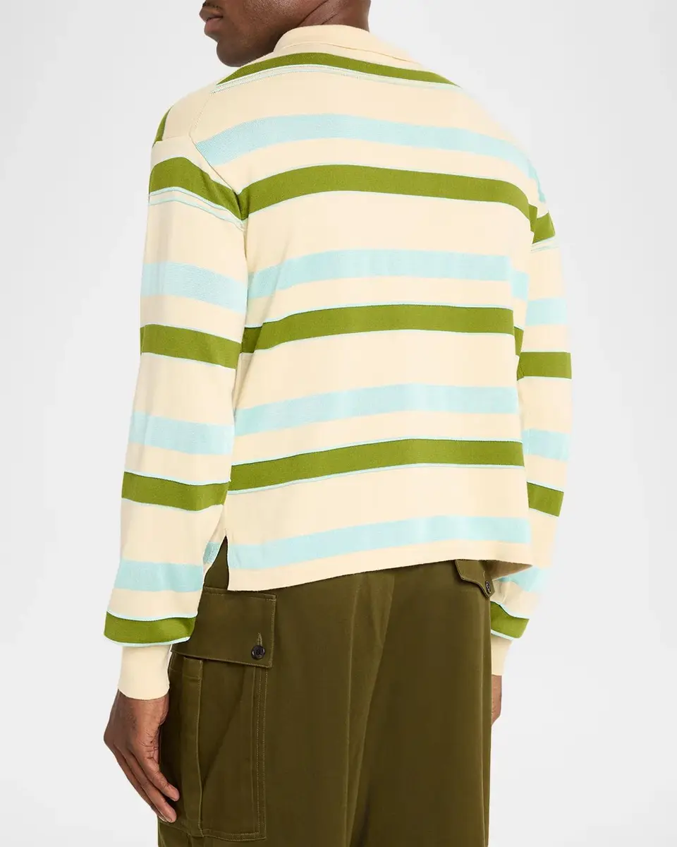 JW Anderson Men's Stripe Long-Sleeve Rugby Polo Shirt | Thumbnail 3 JW Anderson Men's Stripe Long-Sleeve Rugby Polo Shirt | Thumbnail 3
