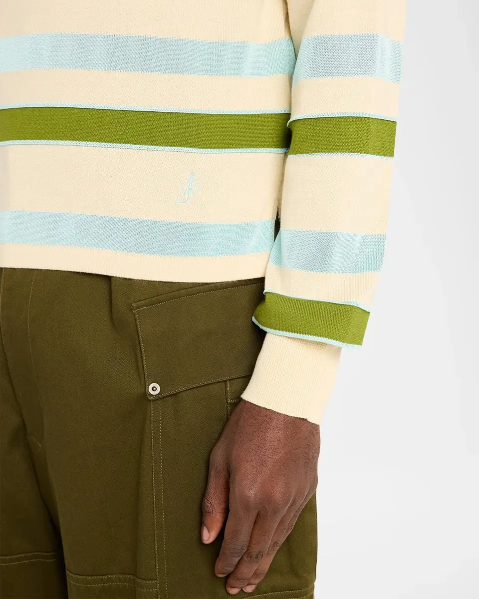 JW Anderson Men's Stripe Long-Sleeve Rugby Polo Shirt | Thumbnail 5 JW Anderson Men's Stripe Long-Sleeve Rugby Polo Shirt | Thumbnail 5
