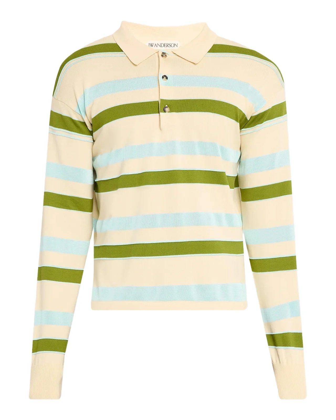 Men's Stripe Long-Sleeve Rugby Polo Shirt