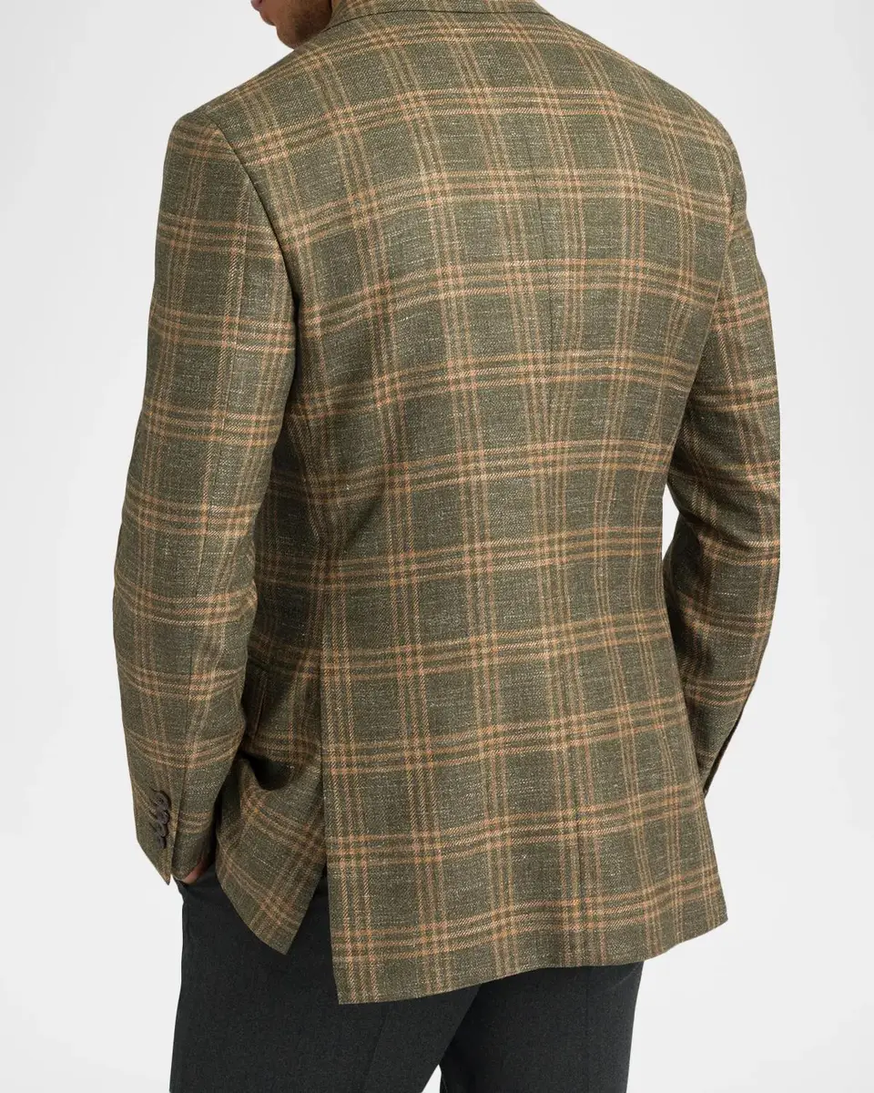 Stefano Ricci Men's Wool and Cashmere Overcheck Single-Breasted Sport Coat | Thumbnail 3