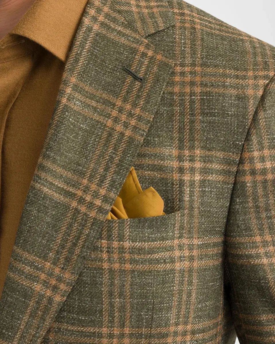Stefano Ricci Men's Wool and Cashmere Overcheck Single-Breasted Sport Coat | Thumbnail 5