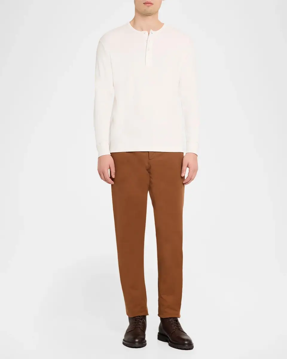Vince Men's Cotton Rib Long-Sleeve Henley T-Shirt | Thumbnail 2 Vince Men's Cotton Rib Long-Sleeve Henley T-Shirt | Thumbnail 2