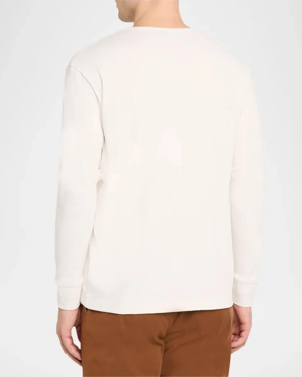 Vince Men's Cotton Rib Long-Sleeve Henley T-Shirt | Thumbnail 3 Vince Men's Cotton Rib Long-Sleeve Henley T-Shirt | Thumbnail 3