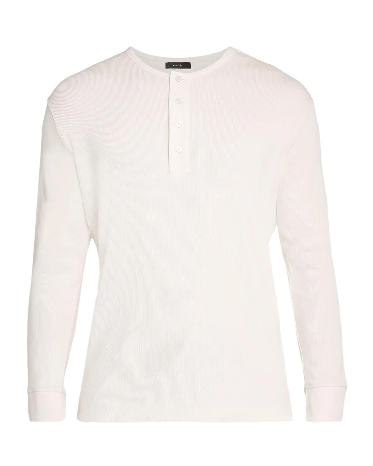 Men's Cotton Rib Long-Sleeve Henley T-Shirt