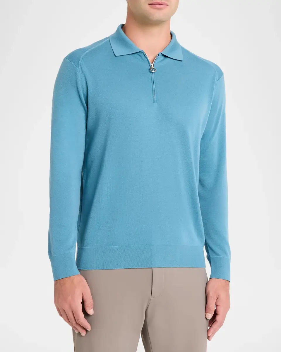 Stefano Ricci Men's Cashmere Half-Zip Polo Sweater | Thumbnail 4 Stefano Ricci Men's Cashmere Half-Zip Polo Sweater | Thumbnail 4