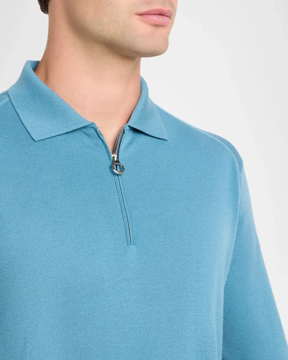 Stefano Ricci Men's Cashmere Half-Zip Polo Sweater | Thumbnail 5 Stefano Ricci Men's Cashmere Half-Zip Polo Sweater | Thumbnail 5