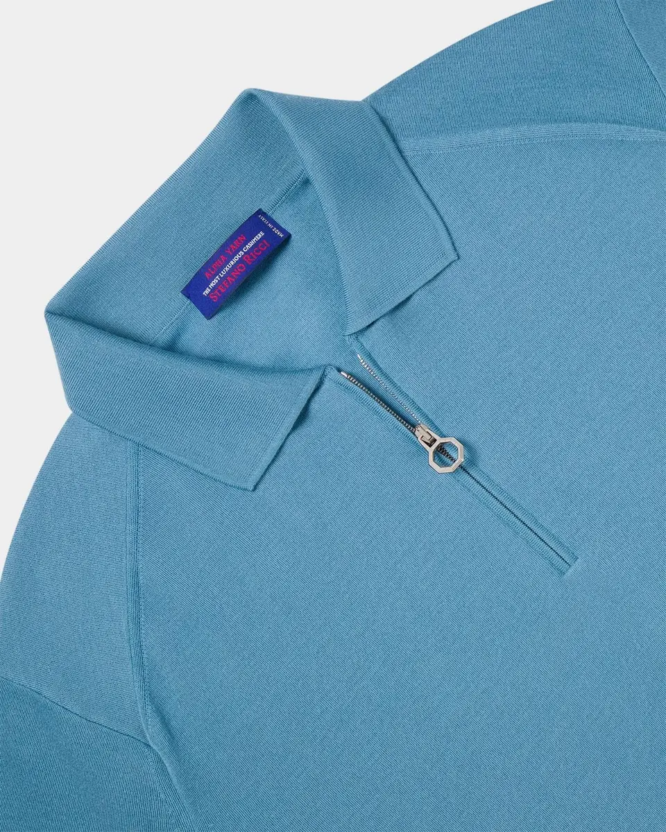 Stefano Ricci Men's Cashmere Half-Zip Polo Sweater | Thumbnail 6 Stefano Ricci Men's Cashmere Half-Zip Polo Sweater | Thumbnail 6