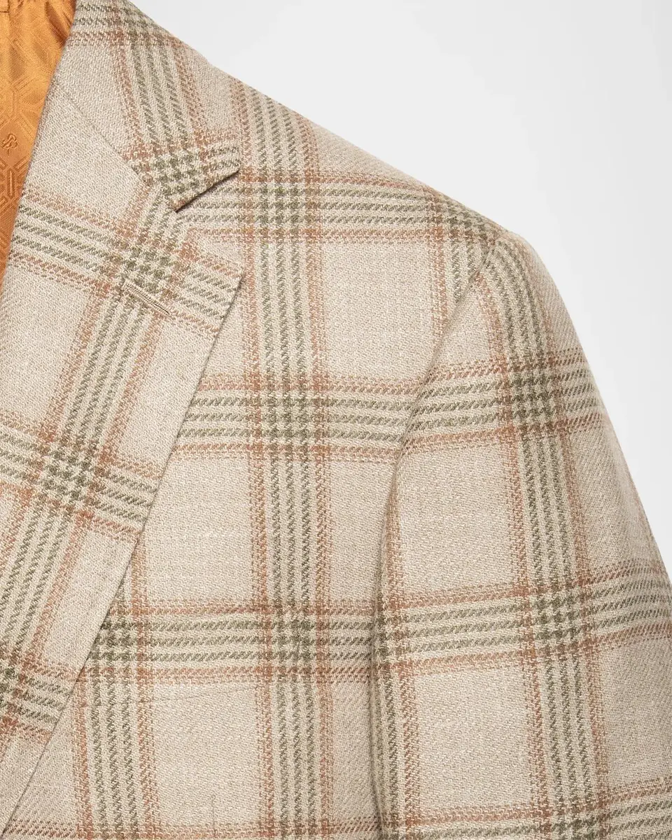 Stefano Ricci Men's Wool Overplaid Single-Breasted Sport Coat | Thumbnail 2 Stefano Ricci Men's Wool Overplaid Single-Breasted Sport Coat | Thumbnail 2