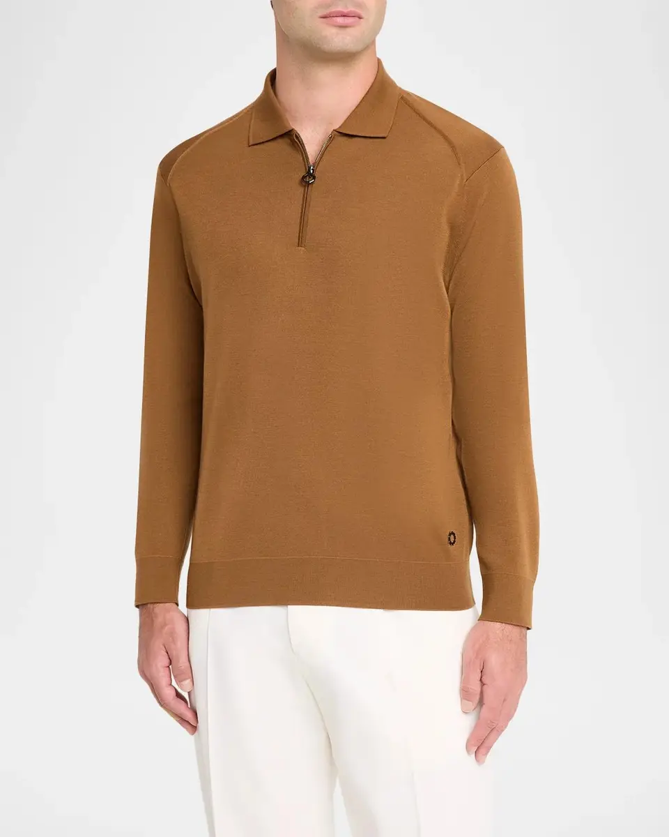 Stefano Ricci Men's Cashmere Half-Zip Polo Sweater | Thumbnail 4 Stefano Ricci Men's Cashmere Half-Zip Polo Sweater | Thumbnail 4