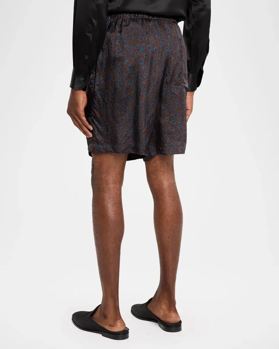 Dries Van Noten Men's Piperi Viscose Drawstring Shorts | Thumbnail 3 Dries Van Noten Men's Piperi Viscose Drawstring Shorts | Thumbnail 3