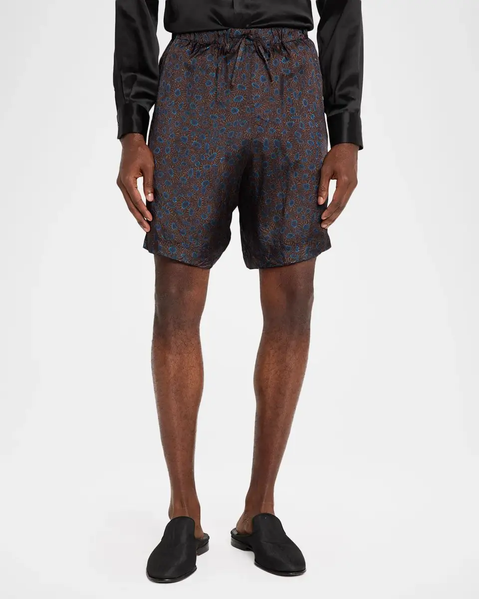 Dries Van Noten Men's Piperi Viscose Drawstring Shorts | Thumbnail 4 Dries Van Noten Men's Piperi Viscose Drawstring Shorts | Thumbnail 4