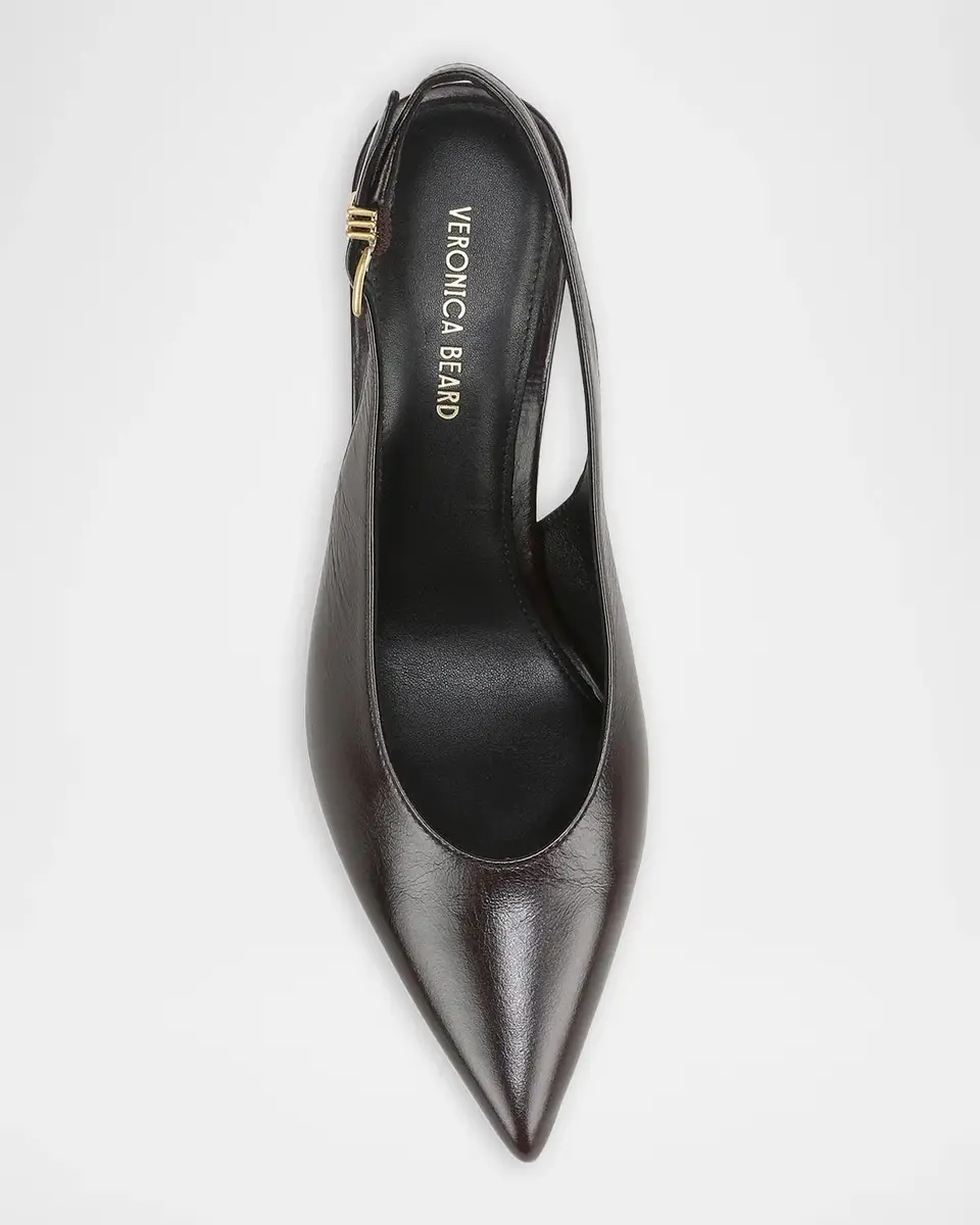 Veronica Beard 70mm Luciana Leather Slingback Pumps | Thumbnail 4