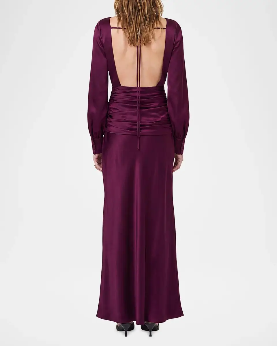 NICHOLAS Samina Open-Back Satin Gown | Thumbnail 3 NICHOLAS Samina Open-Back Satin Gown | Thumbnail 3