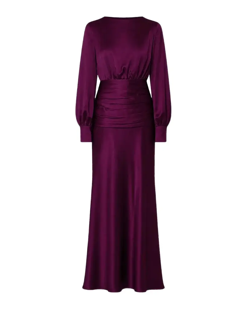 NICHOLAS Samina Open-Back Satin Gown