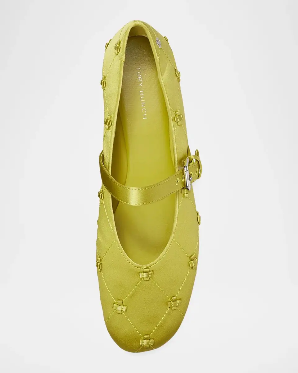 Tory Burch Bunny Knot Satin Mary Jane Ballerina Flats | Thumbnail 4 Tory Burch Bunny Knot Satin Mary Jane Ballerina Flats | Thumbnail 4