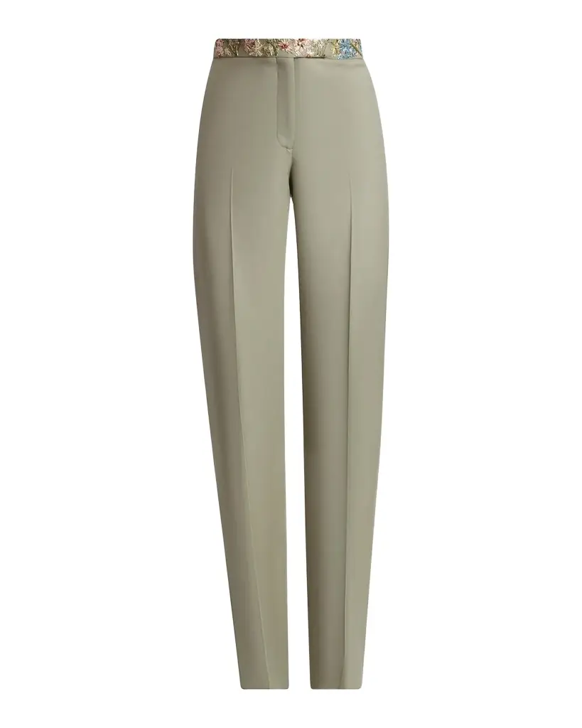 Alexander McQueen Embroidered Wool Straight-Leg Trousers