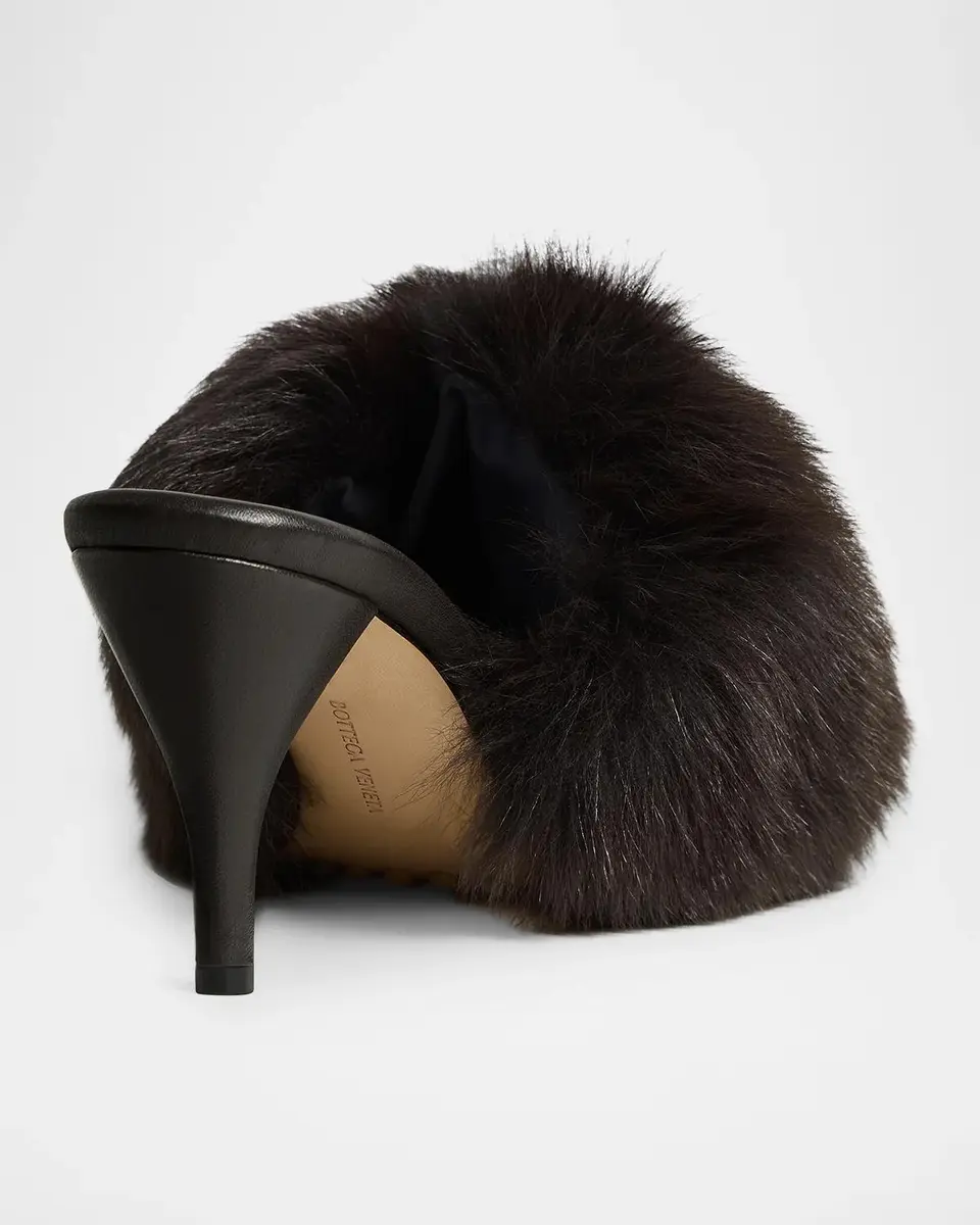 Bottega Veneta 75MM Cherry Shearling & Leather Mules | Thumbnail 3