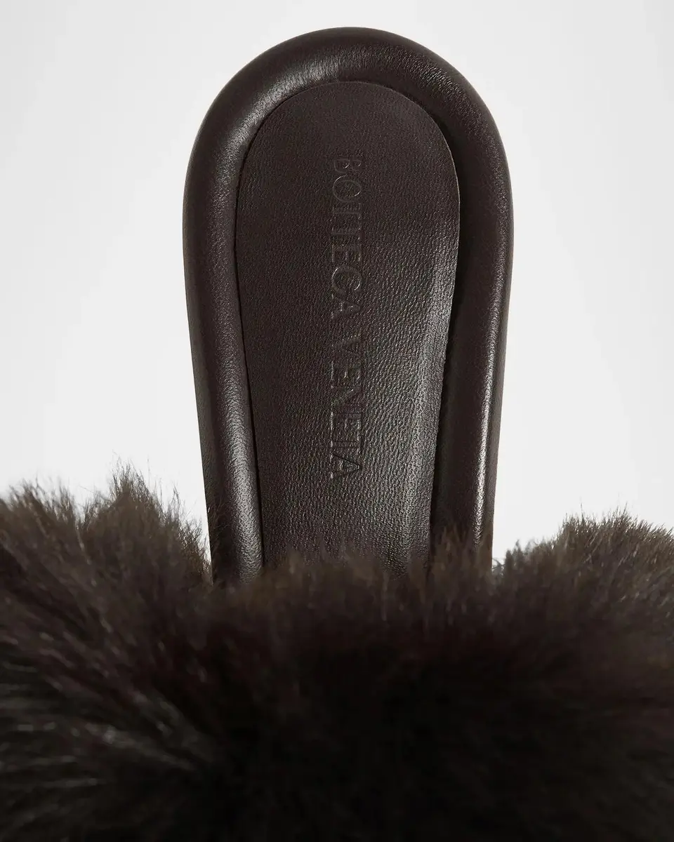 Bottega Veneta 75MM Cherry Shearling & Leather Mules | Thumbnail 4