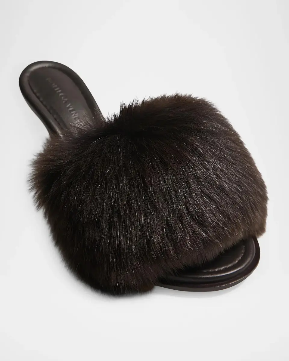 Bottega Veneta 75MM Cherry Shearling & Leather Mules | Thumbnail 5