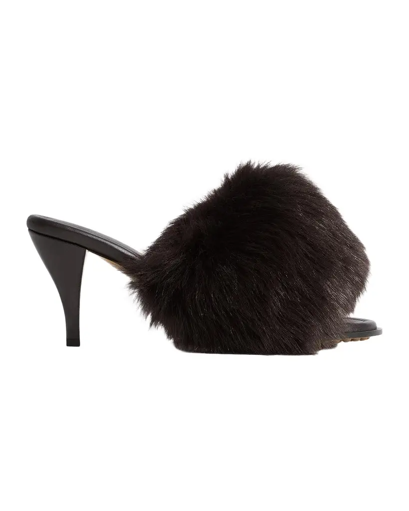 75MM Cherry Shearling & Leather Mules 75MM Cherry Shearling & Leather Mules