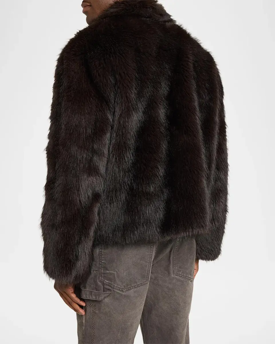 PURPLE Men's Faux-Fur Shawl Jacket | Thumbnail 3
