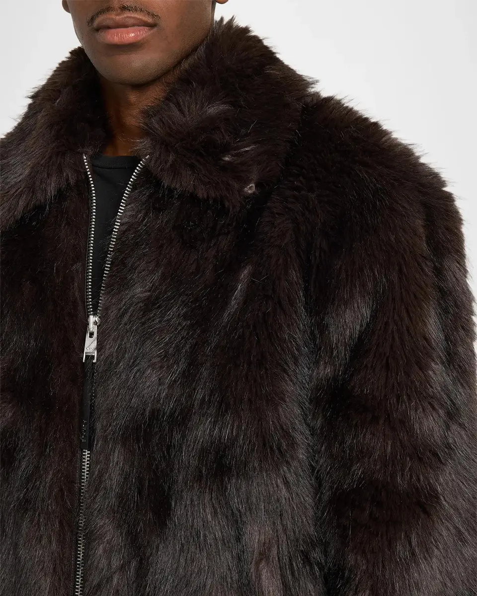 PURPLE Men's Faux-Fur Shawl Jacket | Thumbnail 5