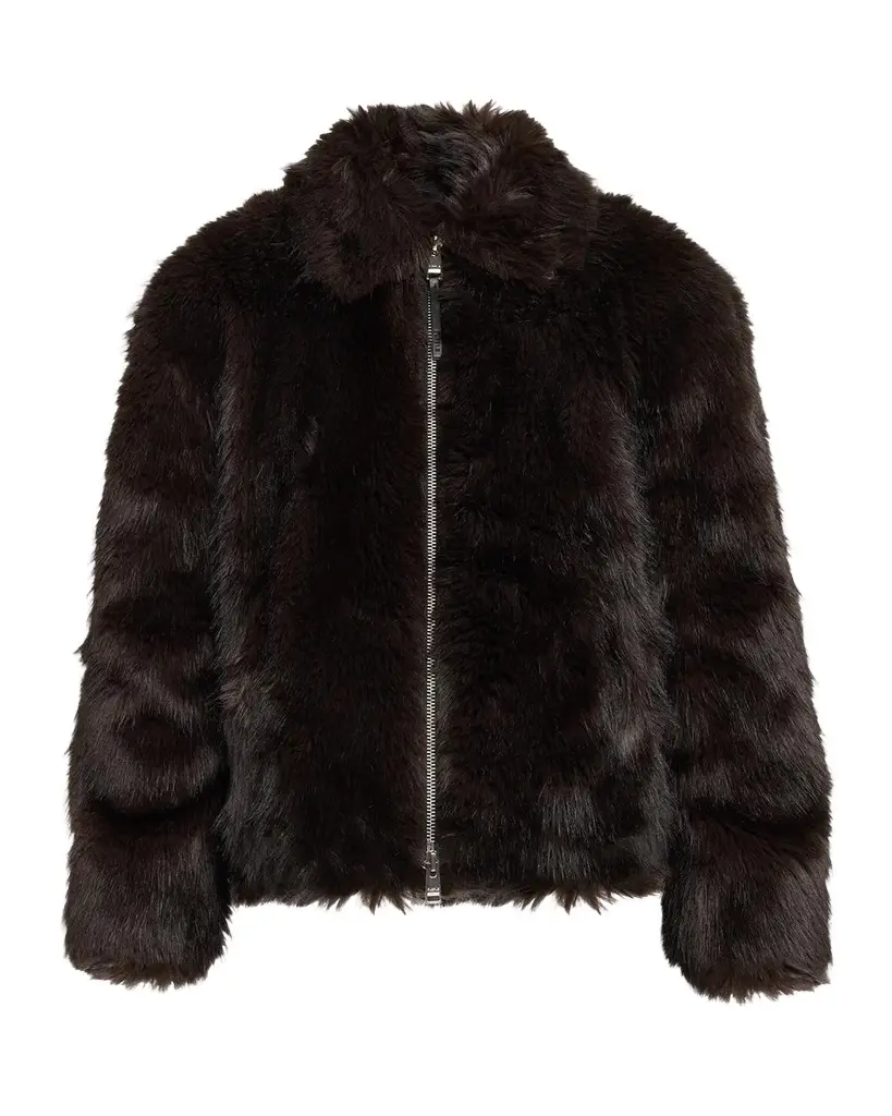 PURPLE Men's Faux-Fur Shawl Jacket