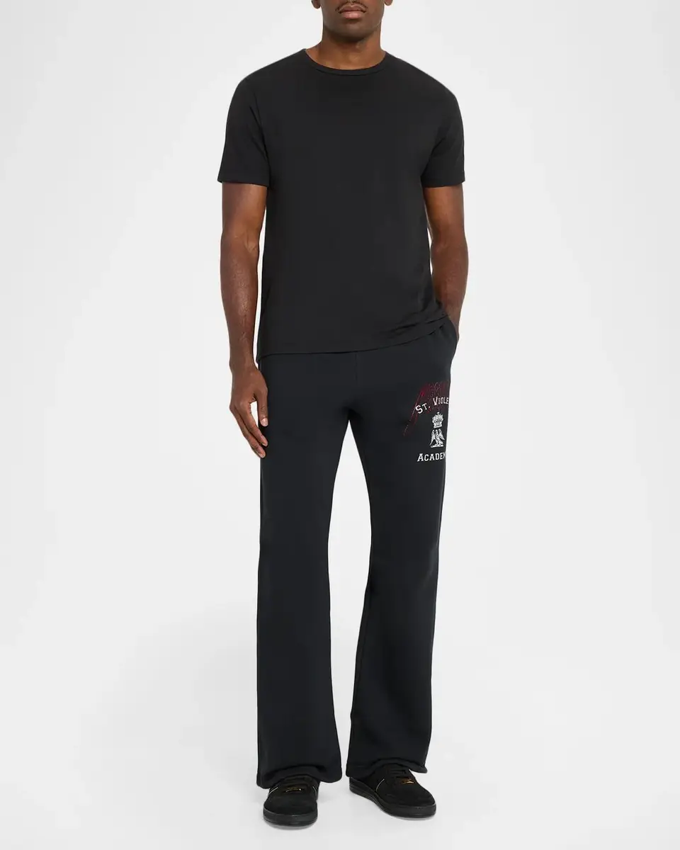 PURPLE Men's Heavyweight Fleece Flared Sweatpants | Thumbnail 2 PURPLE Men's Heavyweight Fleece Flared Sweatpants | Thumbnail 2